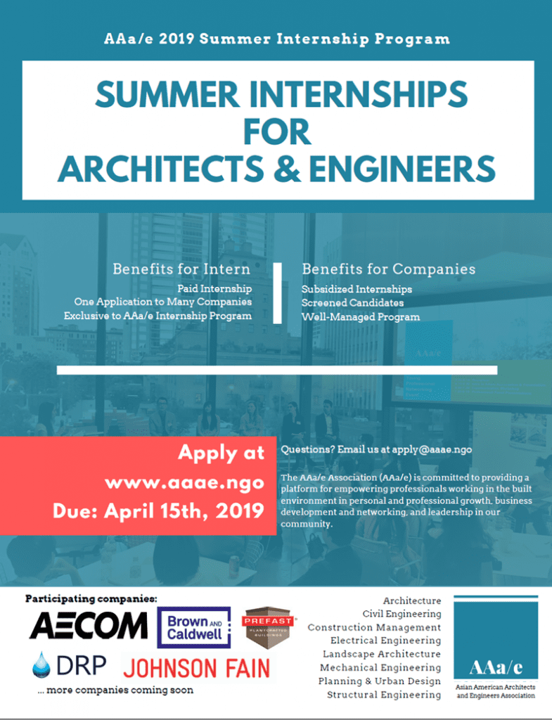 Summer Internships For Architects & Engineers AAa/e Foundation